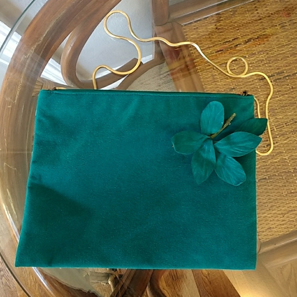 Vintage Reva Ultra Sued Teal Turquoise Purse Bag